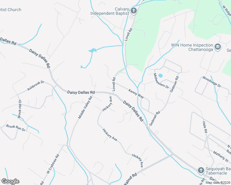 map of restaurants, bars, coffee shops, grocery stores, and more near 8883 Lovell Road in Soddy-Daisy