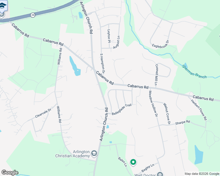 map of restaurants, bars, coffee shops, grocery stores, and more near 15105 Ockeechobee Court in Mint Hill