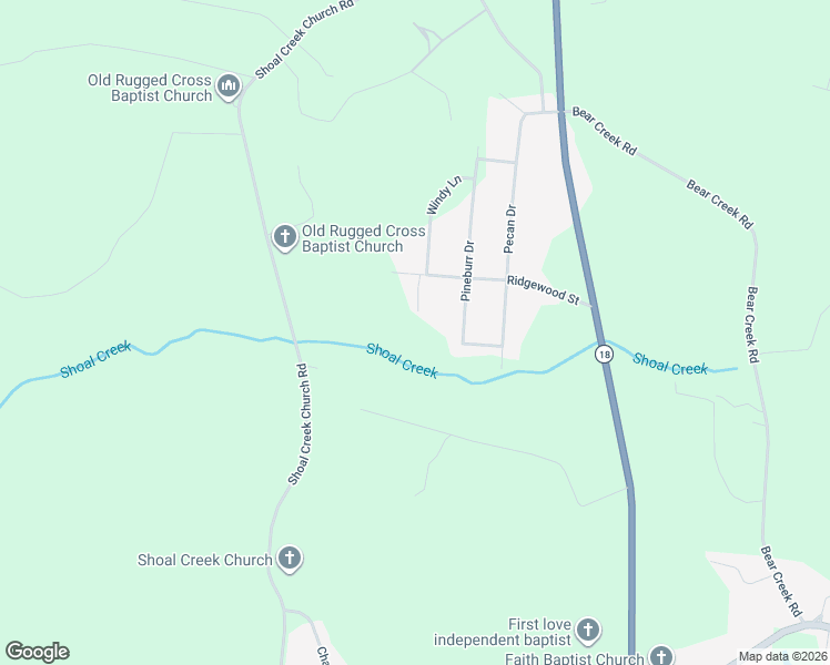 map of restaurants, bars, coffee shops, grocery stores, and more near 217 Ridgewood Street in Shelby