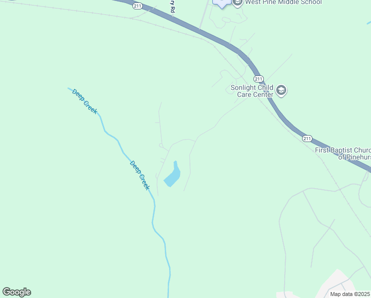 map of restaurants, bars, coffee shops, grocery stores, and more near 124 Pine Valley Lane in Moore County
