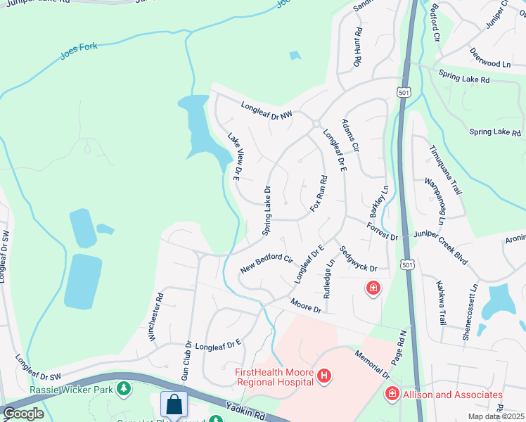 map of restaurants, bars, coffee shops, grocery stores, and more near 115 Spring Meadows Drive in Aberdeen