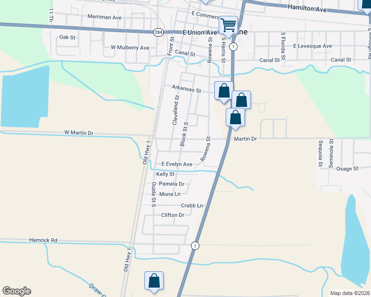 map of restaurants, bars, coffee shops, grocery stores, and more near 204 East Mildred Drive in Wynne