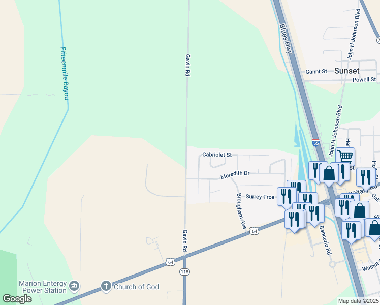 map of restaurants, bars, coffee shops, grocery stores, and more near 217 Gavin Road in Marion