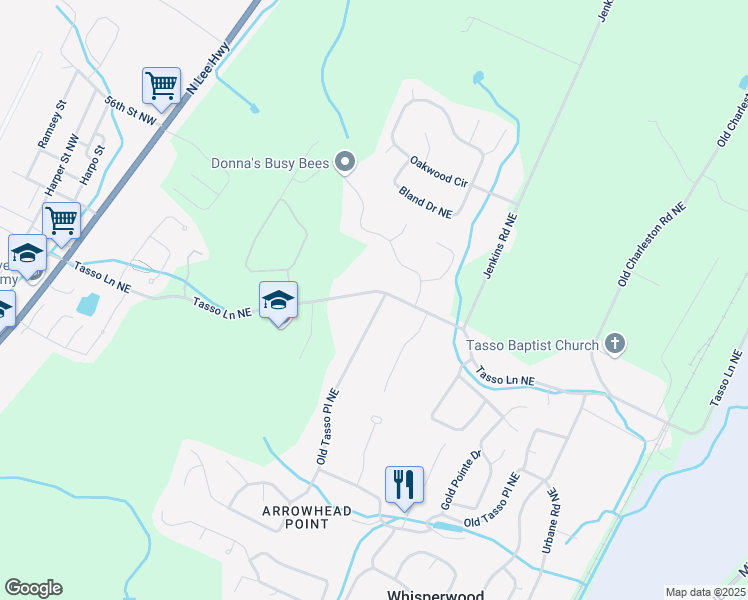 map of restaurants, bars, coffee shops, grocery stores, and more near 730 Tasso Lane Northeast in Cleveland