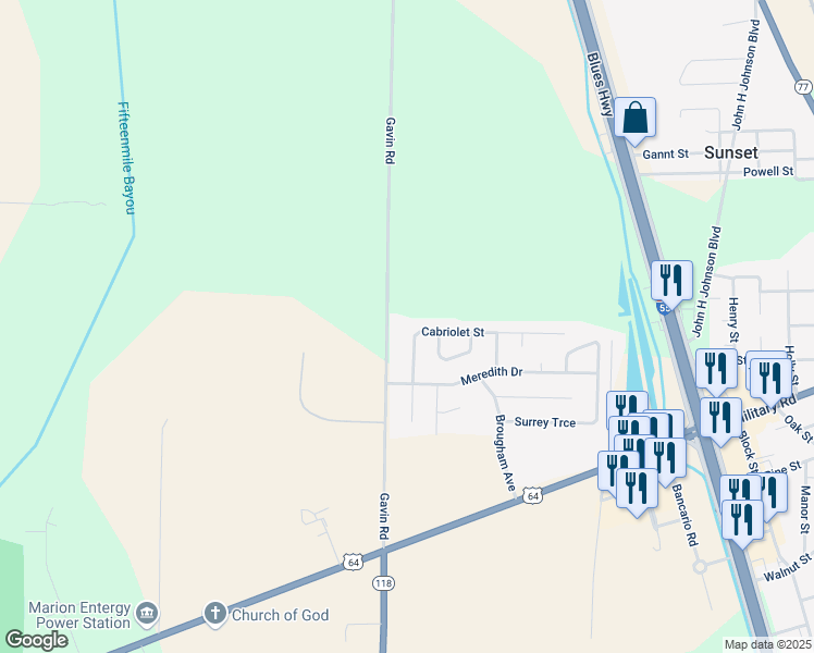 map of restaurants, bars, coffee shops, grocery stores, and more near 217 Gavin Road in Marion