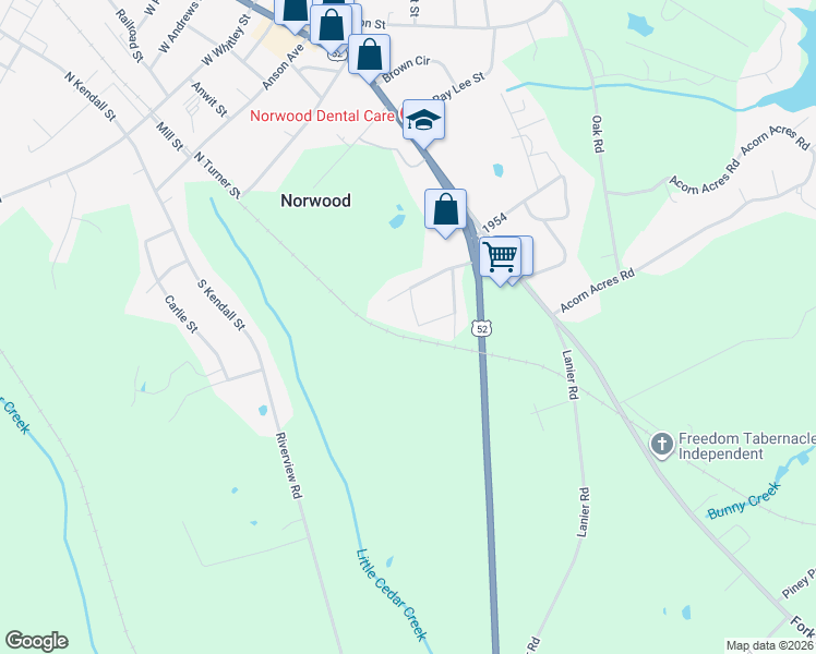 map of restaurants, bars, coffee shops, grocery stores, and more near 532 Elm Street in Norwood