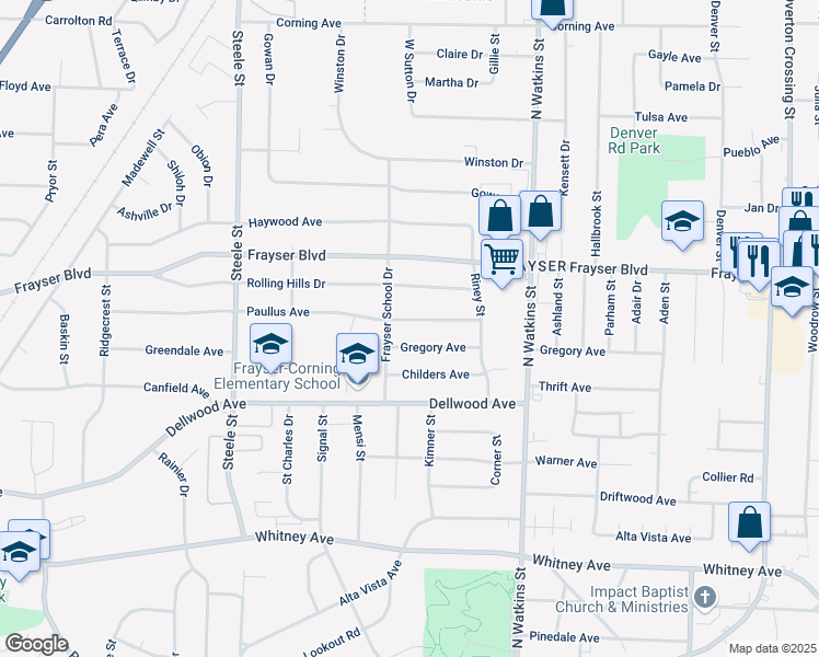 map of restaurants, bars, coffee shops, grocery stores, and more near 1691 Paullus Avenue in Memphis