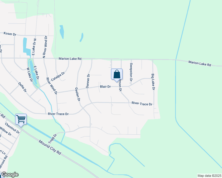 map of restaurants, bars, coffee shops, grocery stores, and more near 236 Blair Drive in Marion