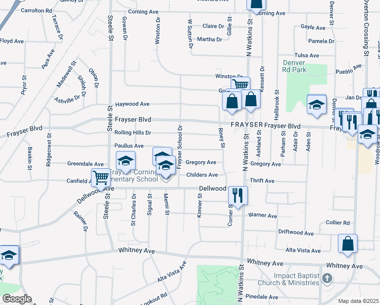 map of restaurants, bars, coffee shops, grocery stores, and more near 1691 Paullus Avenue in Memphis