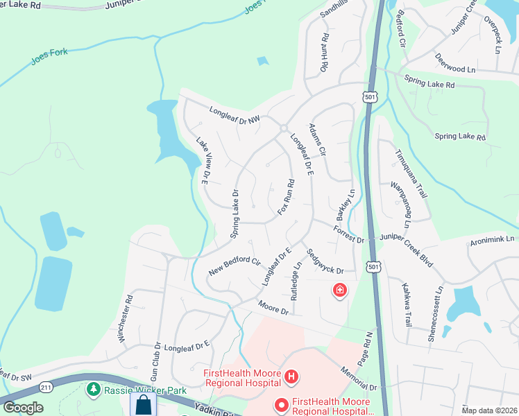 map of restaurants, bars, coffee shops, grocery stores, and more near 15 Vixen Lane in Pinehurst