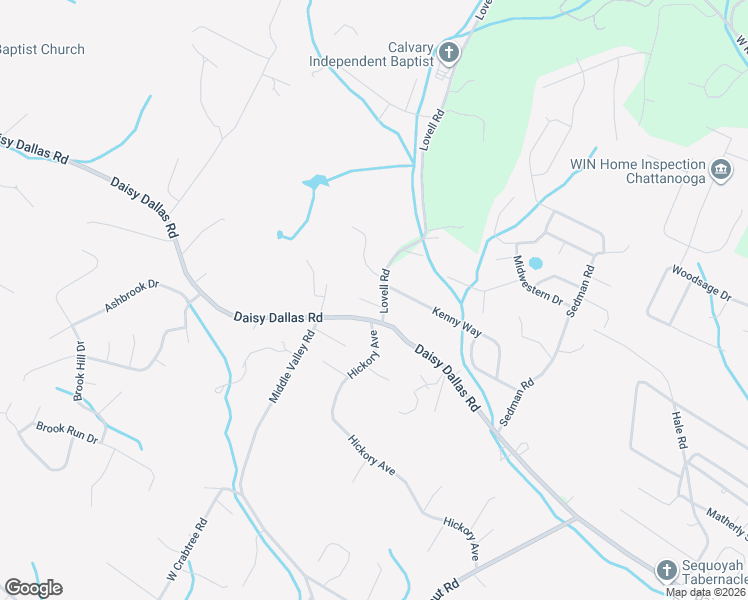 map of restaurants, bars, coffee shops, grocery stores, and more near 8883 Lovell Road in Soddy-Daisy