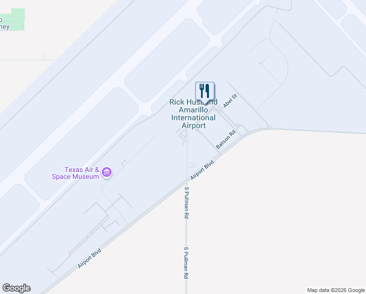 map of restaurants, bars, coffee shops, grocery stores, and more near 100 Pullman Road in Amarillo