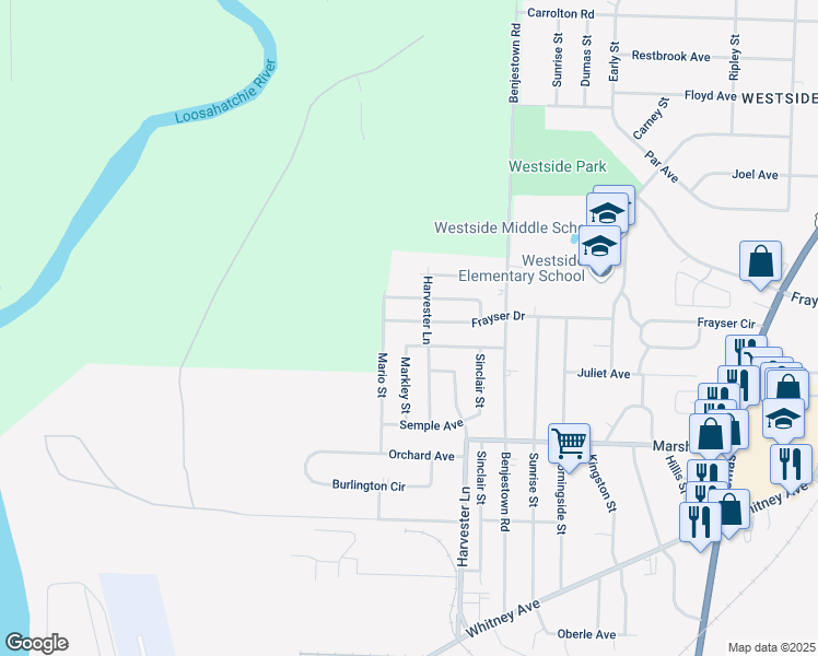 map of restaurants, bars, coffee shops, grocery stores, and more near 568 Burdette Avenue in Memphis