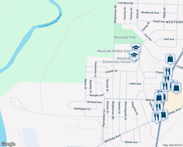 map of restaurants, bars, coffee shops, grocery stores, and more near 568 Burdette Avenue in Memphis