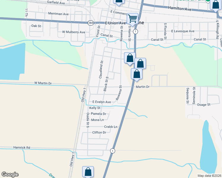 map of restaurants, bars, coffee shops, grocery stores, and more near 324 East Mildred Drive in Wynne