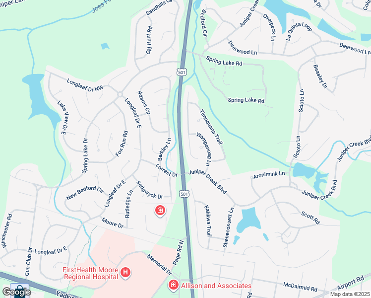 map of restaurants, bars, coffee shops, grocery stores, and more near 12 Minikahada Trail in Pinehurst