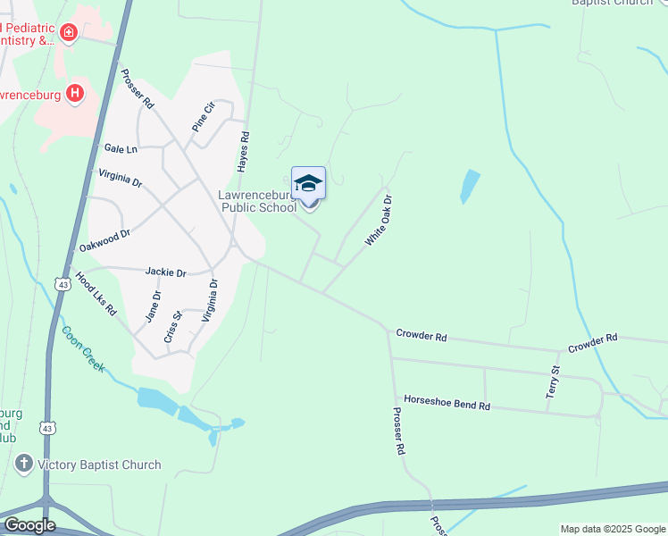 map of restaurants, bars, coffee shops, grocery stores, and more near 1 Postoak Drive in Leoma