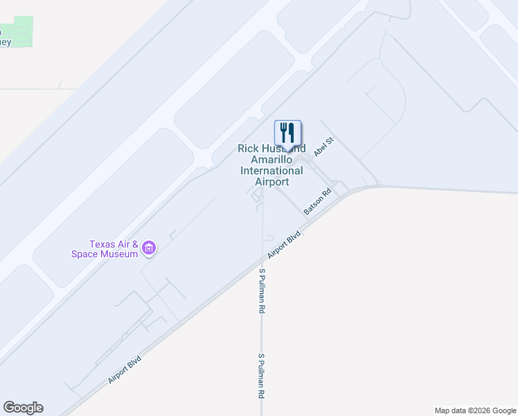 map of restaurants, bars, coffee shops, grocery stores, and more near 100 Pullman Road in Amarillo