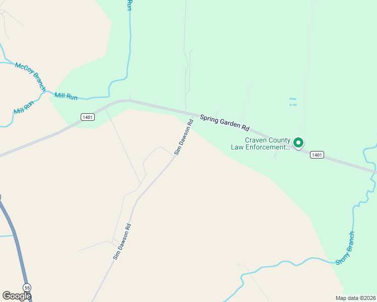 map of restaurants, bars, coffee shops, grocery stores, and more near 100 Sim Dawson Road in New Bern