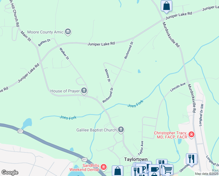 map of restaurants, bars, coffee shops, grocery stores, and more near 292 Moore Street in Taylortown