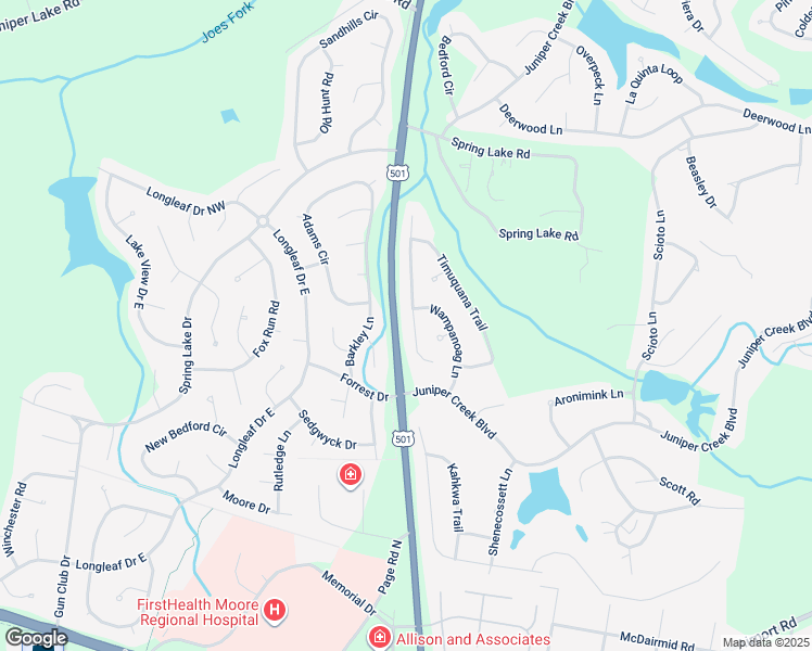 map of restaurants, bars, coffee shops, grocery stores, and more near 14 Minikahada Trail in Pinehurst
