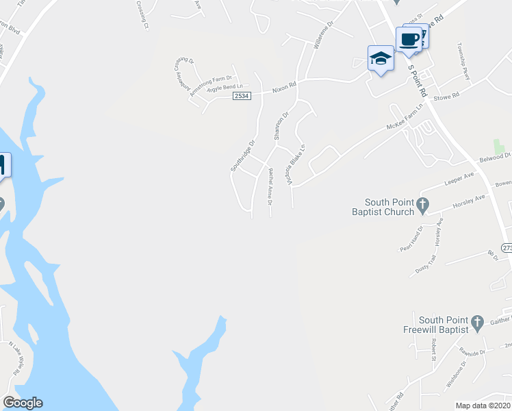 map of restaurants, bars, coffee shops, grocery stores, and more near 2754 Shannon Drive in Belmont