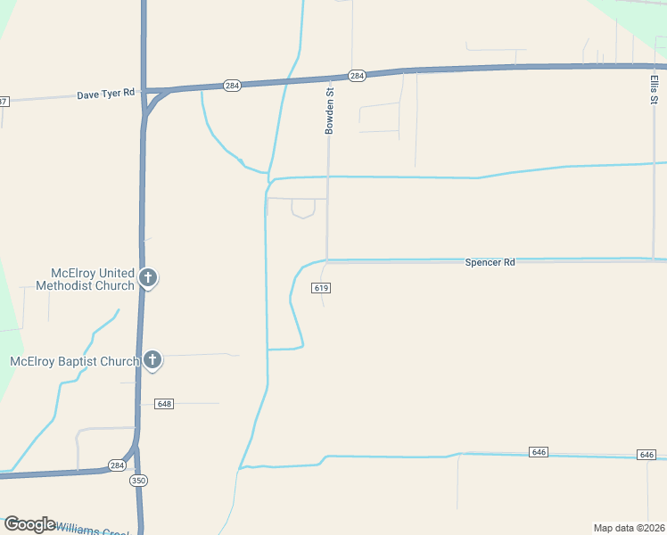 map of restaurants, bars, coffee shops, grocery stores, and more near Bowden Street in Wynne