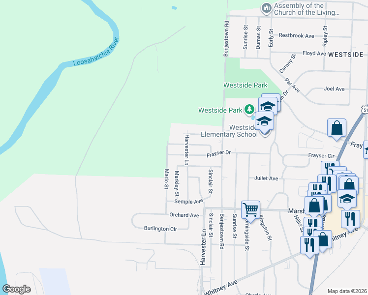 map of restaurants, bars, coffee shops, grocery stores, and more near 566 Leavert Avenue in Memphis