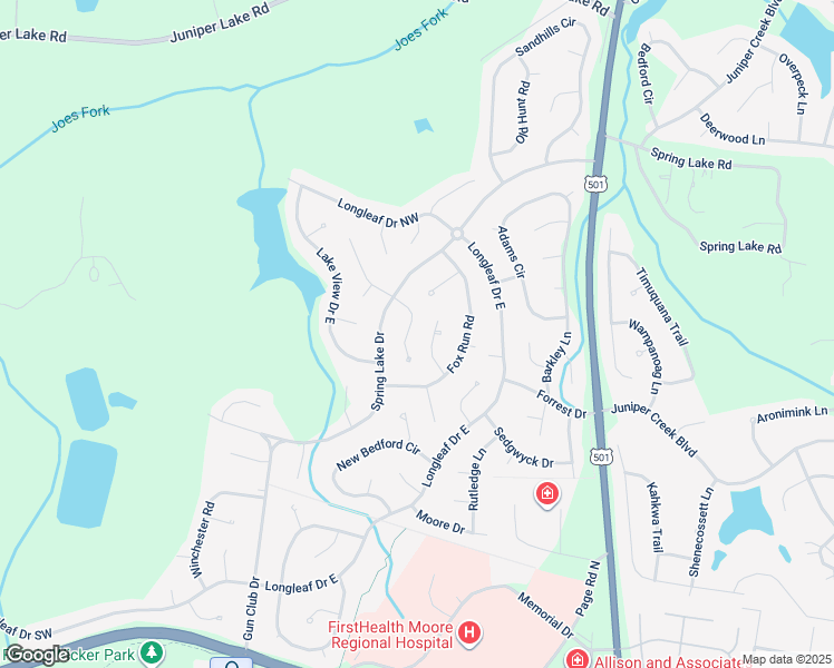 map of restaurants, bars, coffee shops, grocery stores, and more near 65 Sawmill Road East in Pinehurst
