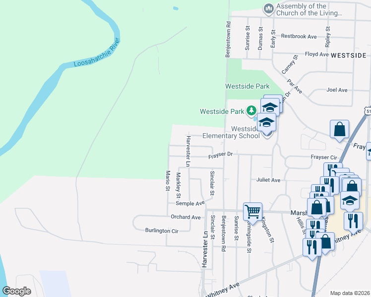 map of restaurants, bars, coffee shops, grocery stores, and more near 566 Leavert Avenue in Memphis