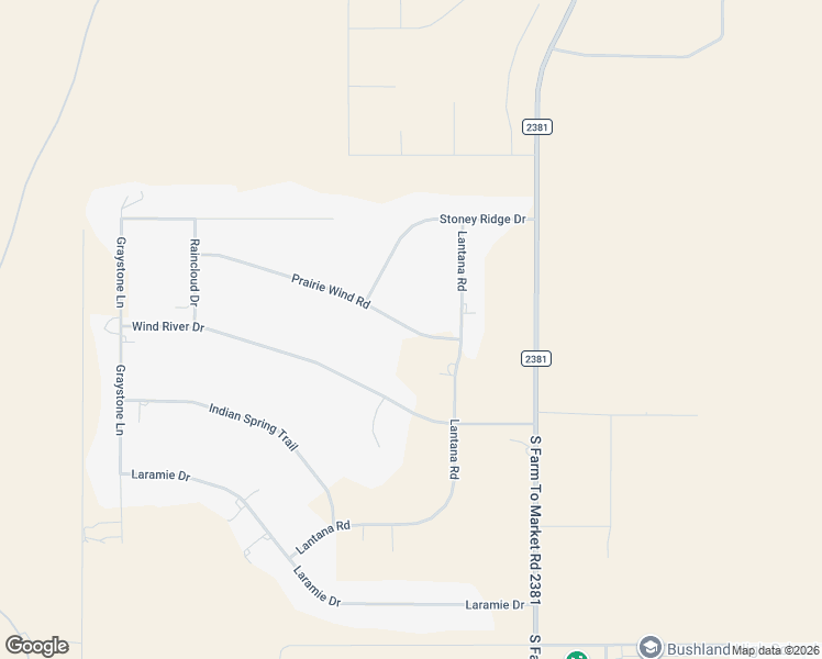 map of restaurants, bars, coffee shops, grocery stores, and more near Prairie Wind Road in Bushland