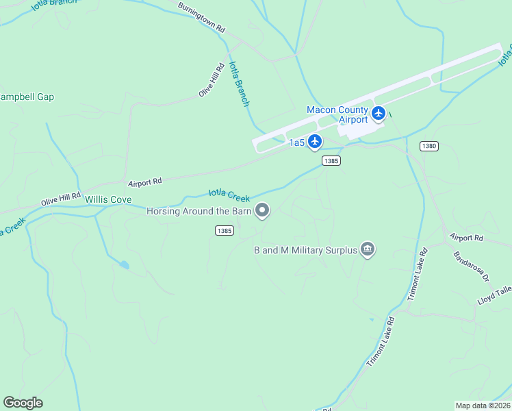 map of restaurants, bars, coffee shops, grocery stores, and more near 365 Haughton Williams Road in Franklin