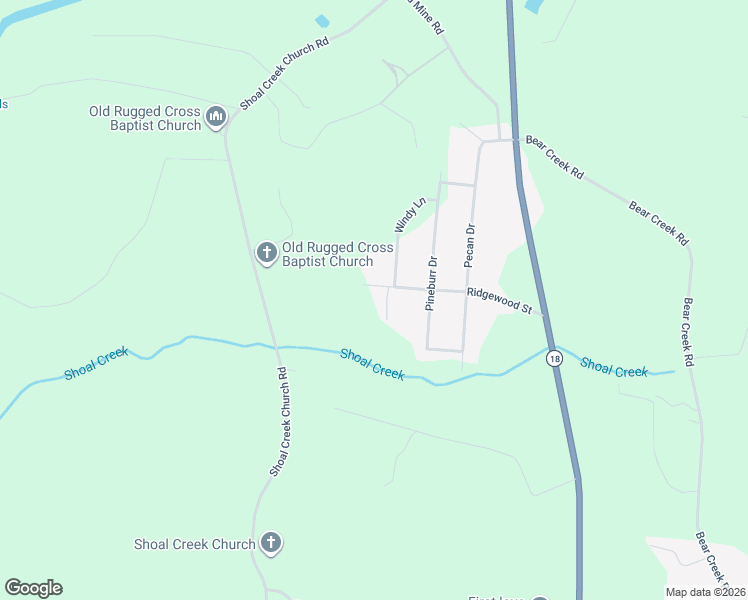 map of restaurants, bars, coffee shops, grocery stores, and more near 217 Ridgewood Street in Shelby