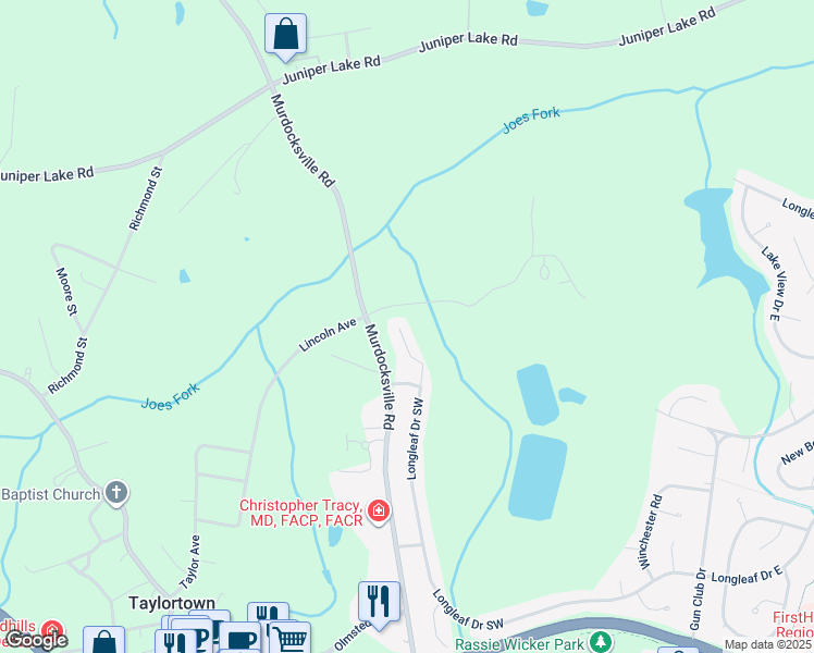 map of restaurants, bars, coffee shops, grocery stores, and more near 13 Juniper Lane in Pinehurst