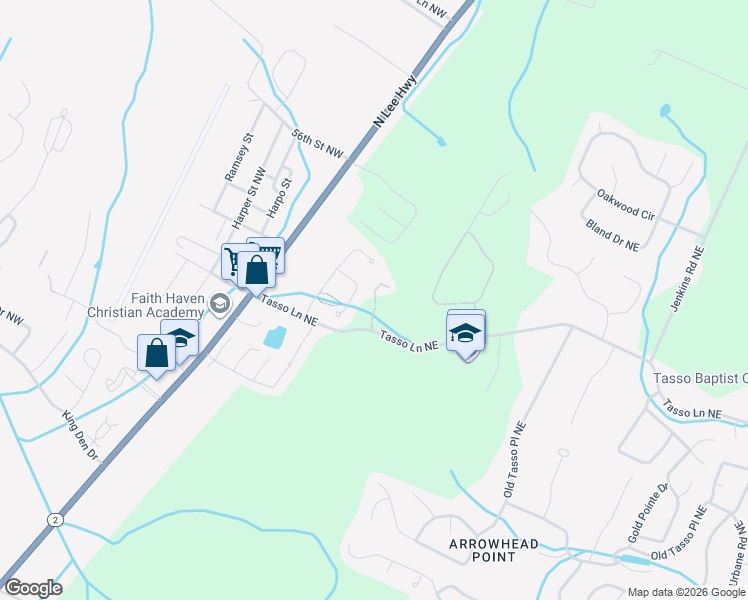 map of restaurants, bars, coffee shops, grocery stores, and more near 265 Tasso Lane Northeast in Cleveland