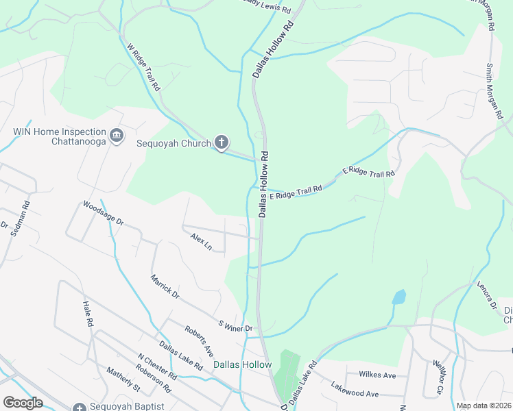 map of restaurants, bars, coffee shops, grocery stores, and more near 9122 Dallas Hollow Road in Soddy-Daisy