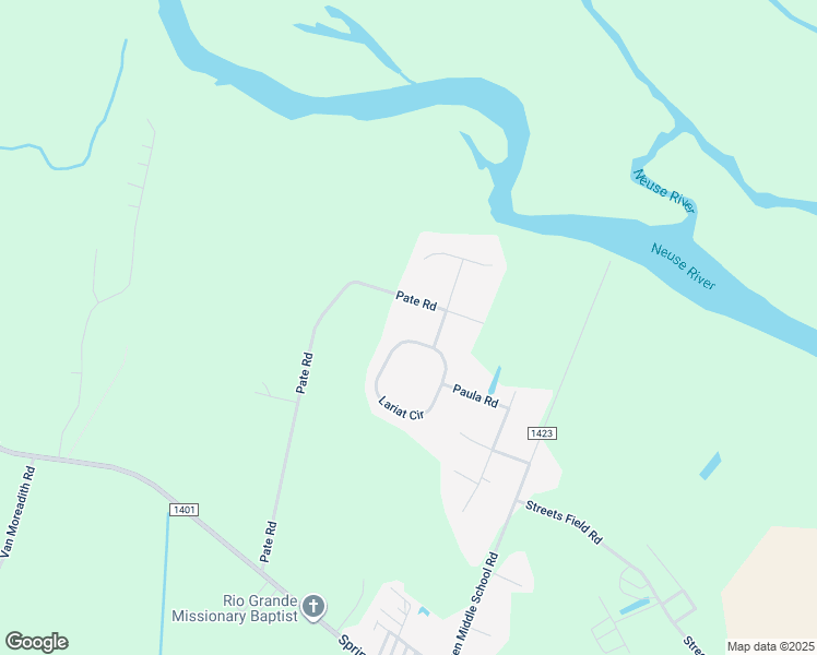 map of restaurants, bars, coffee shops, grocery stores, and more near 114 Lariat Circle in New Bern