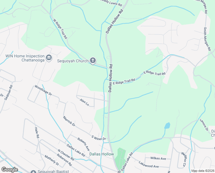 map of restaurants, bars, coffee shops, grocery stores, and more near 9122 Dallas Hollow Road in Soddy-Daisy