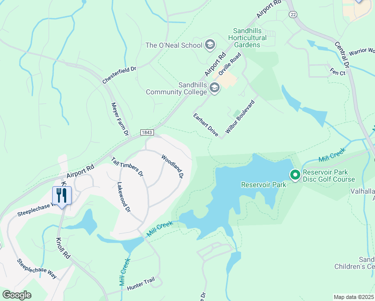 map of restaurants, bars, coffee shops, grocery stores, and more near 33 Garden Villa Drive in Pinehurst
