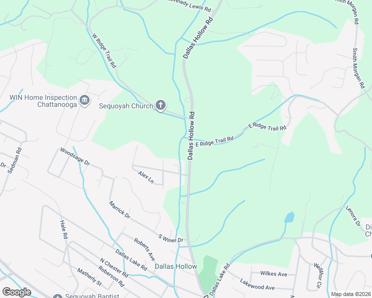 map of restaurants, bars, coffee shops, grocery stores, and more near 9122 Dallas Hollow Road in Soddy-Daisy