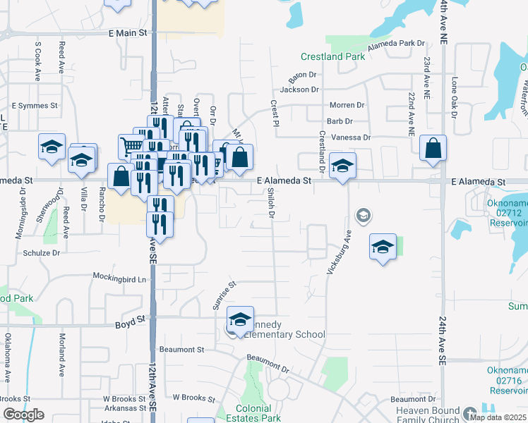 map of restaurants, bars, coffee shops, grocery stores, and more near 1618 Cara Jo Drive in Norman