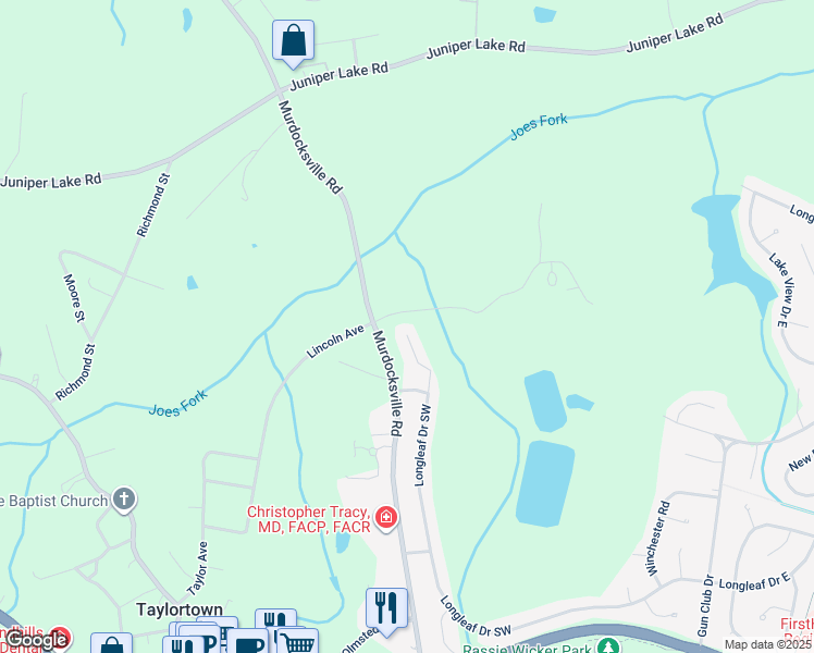map of restaurants, bars, coffee shops, grocery stores, and more near 15 Juniper Lane in Pinehurst