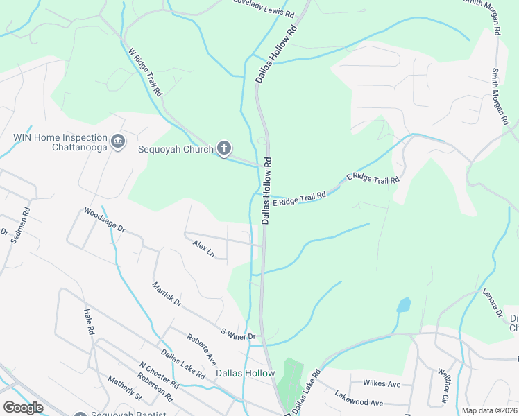 map of restaurants, bars, coffee shops, grocery stores, and more near 9122 Dallas Hollow Road in Soddy-Daisy