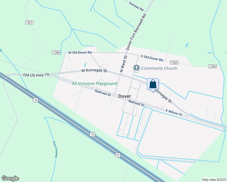 map of restaurants, bars, coffee shops, grocery stores, and more near 103 North West Street in Dover