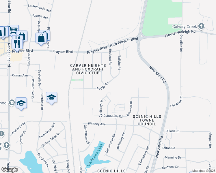 map of restaurants, bars, coffee shops, grocery stores, and more near 3069 Peggy Road in Memphis