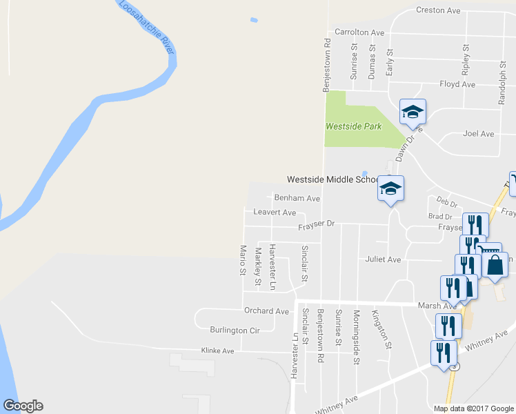 map of restaurants, bars, coffee shops, grocery stores, and more near 566 Leavert Avenue in Memphis