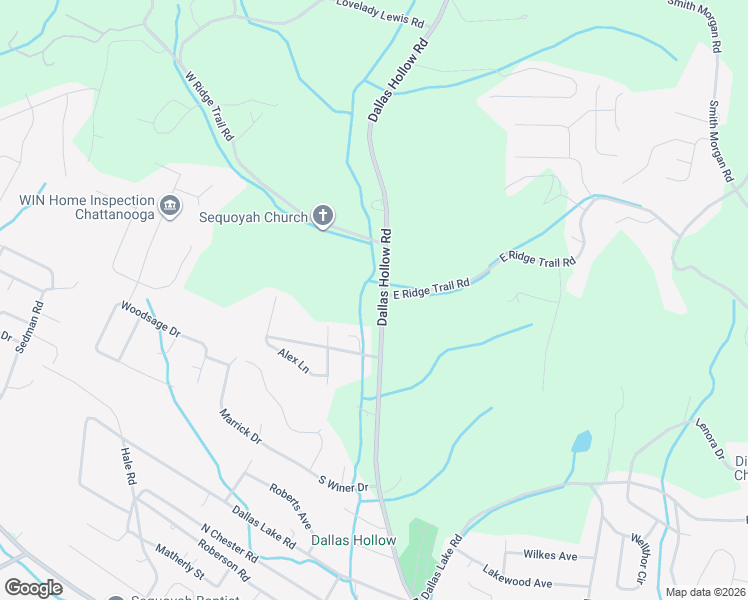 map of restaurants, bars, coffee shops, grocery stores, and more near 9122 Dallas Hollow Road in Soddy-Daisy