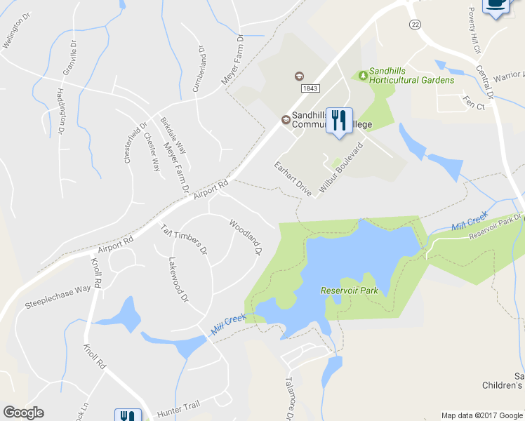 map of restaurants, bars, coffee shops, grocery stores, and more near 29 Garden Villa Drive in Pinehurst