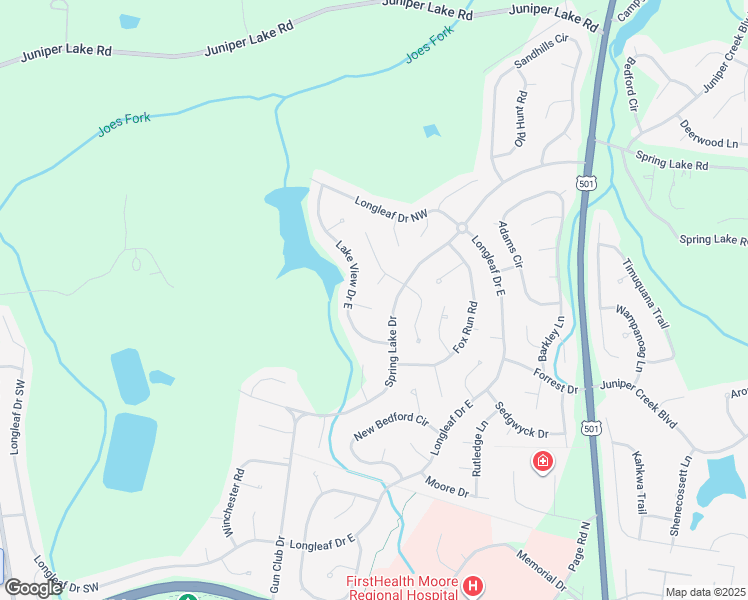 map of restaurants, bars, coffee shops, grocery stores, and more near 3 Pierce Place in Pinehurst