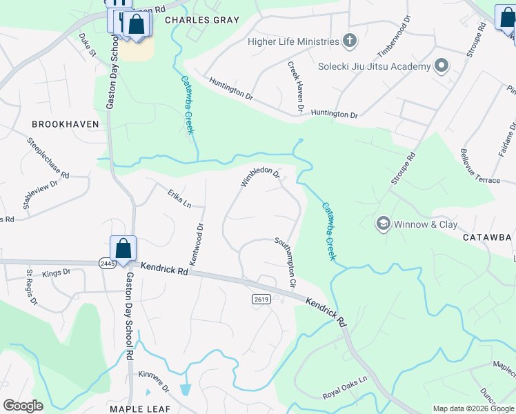 map of restaurants, bars, coffee shops, grocery stores, and more near in Gastonia